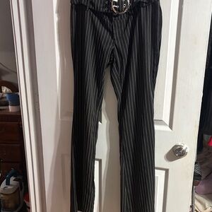 SHEIN Black and White Striped Men's Dress Pants